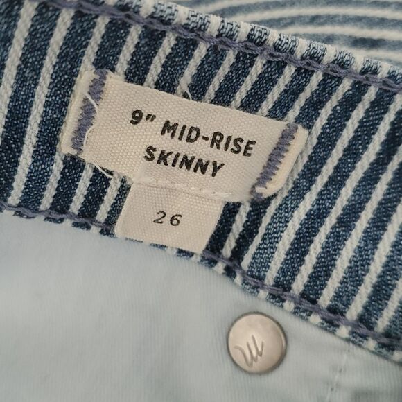MADEWELL | EUC striped 9" mid-Rise skinny jeans size 26 - Picture 7 of 9